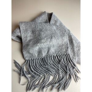 Alpaca Camargo Gray Fringe Alpaca Wool Scarf